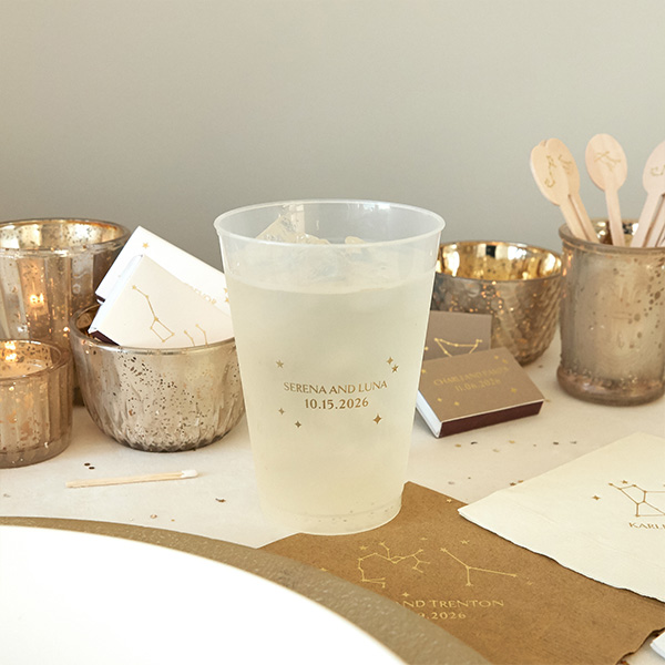 Written in the Stars cup in front of matches