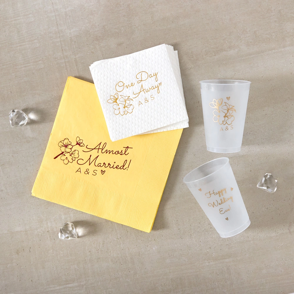 add your personalized touch to the rehearsal dinner with For Your Party