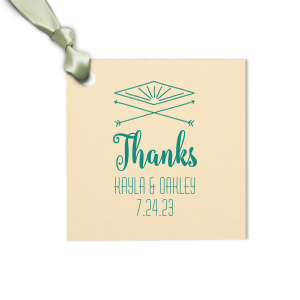 Our custom Stardream Crystal White Double Point Gift Tag with Shiny Fuchsia Foil Color has a Diamond Arrow graphic and is good for use in Wedding themed parties and can't be beat. Showcase your style in every detail of your party's theme!