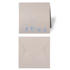 Our custom Natural Clay Gray Classic Note Card with Satin French Blue Foil has a Cottage Fox graphic and is good for use in Animals themed parties and can't be beat. Showcase your style in every detail of your party's theme!