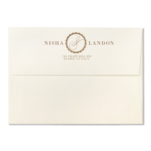 Our custom Lettra Pearl White 110lb Invitation Envelope with Shiny Green Tea Foil has a Scalloped Frame graphic and is good for use in Elegantly themed parties and will impress guests like no other. Make this party unforgettable.