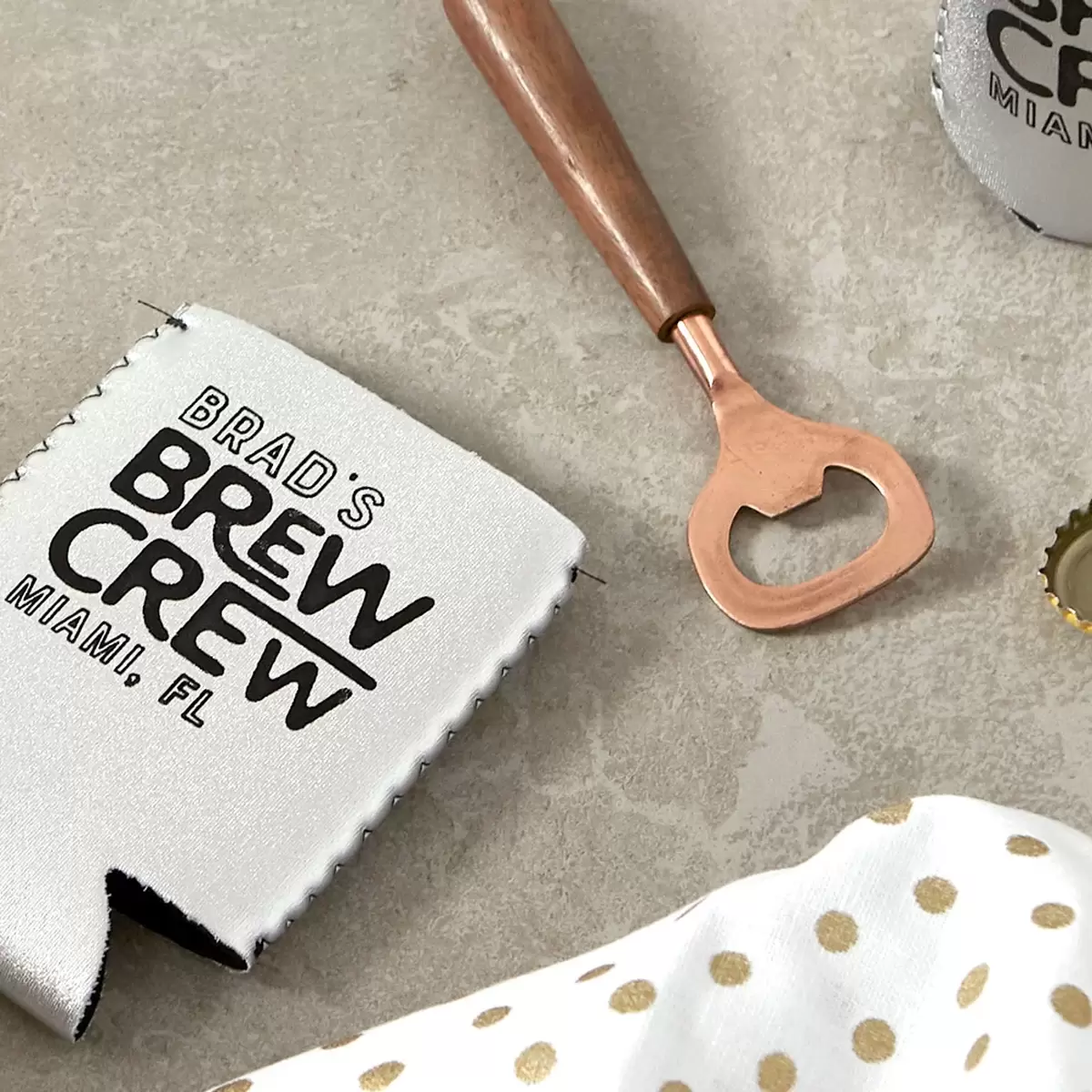 custom designed bachelor party koozies