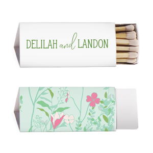 Personalized White Classic Custom Photo Matchbox with Matte Moss Green Ink Digital Print Colors will look fabulous with your unique touch. Your guests will agree!