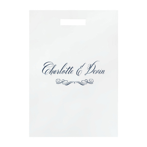 Send your guests home in style with Formal Script Wedding Boxes. Fit for royalty, each box features a grand script underscored by an exquisite flourish. A touch of elegance, these boxes elegantly convey the newlyweds' gratitude while leaving a lasting impression of class. 