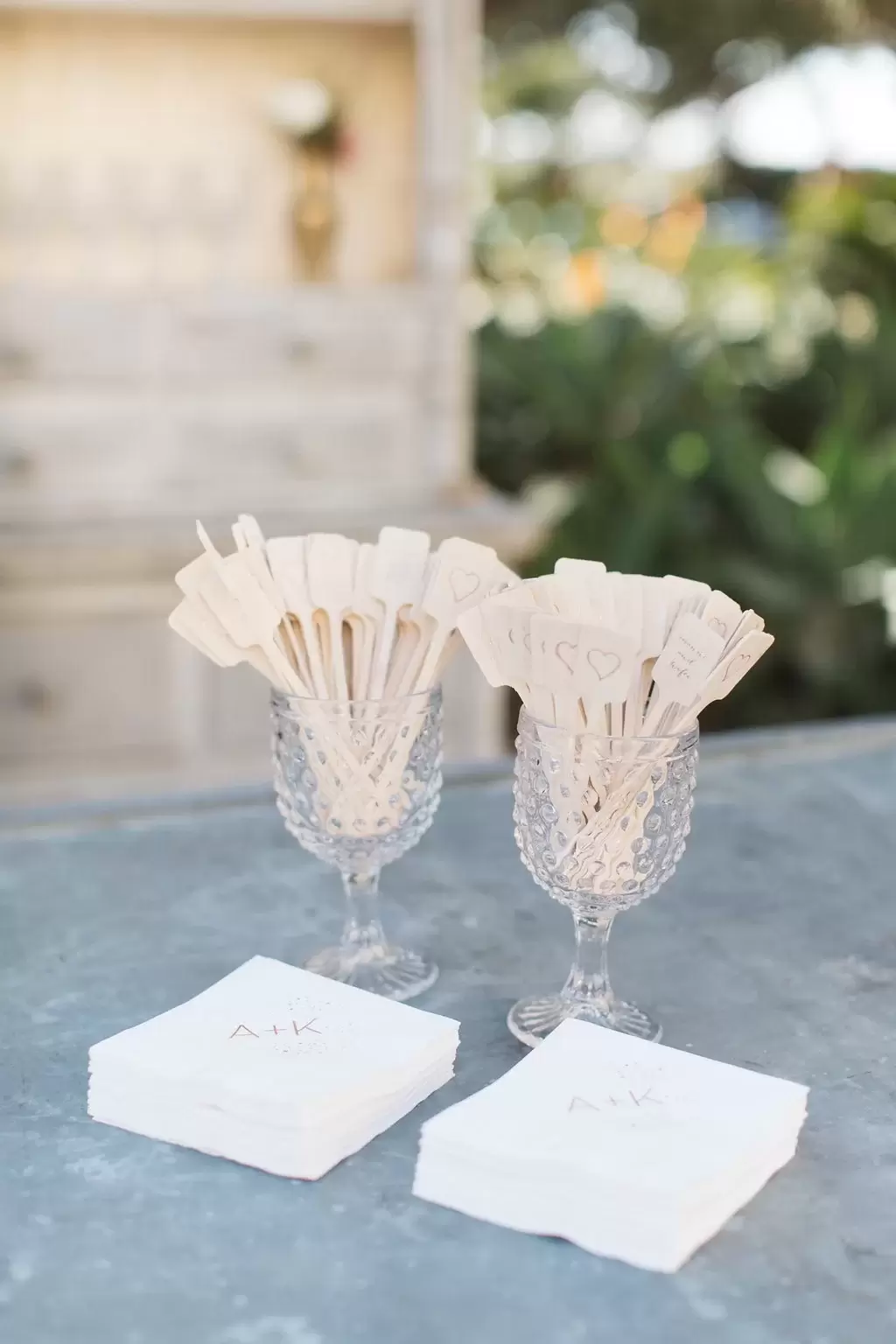 Bachelorette Ali Fedotowsky and Kevin Manno Wedding Personalized Cocktail Napkins and Drink Stirrers