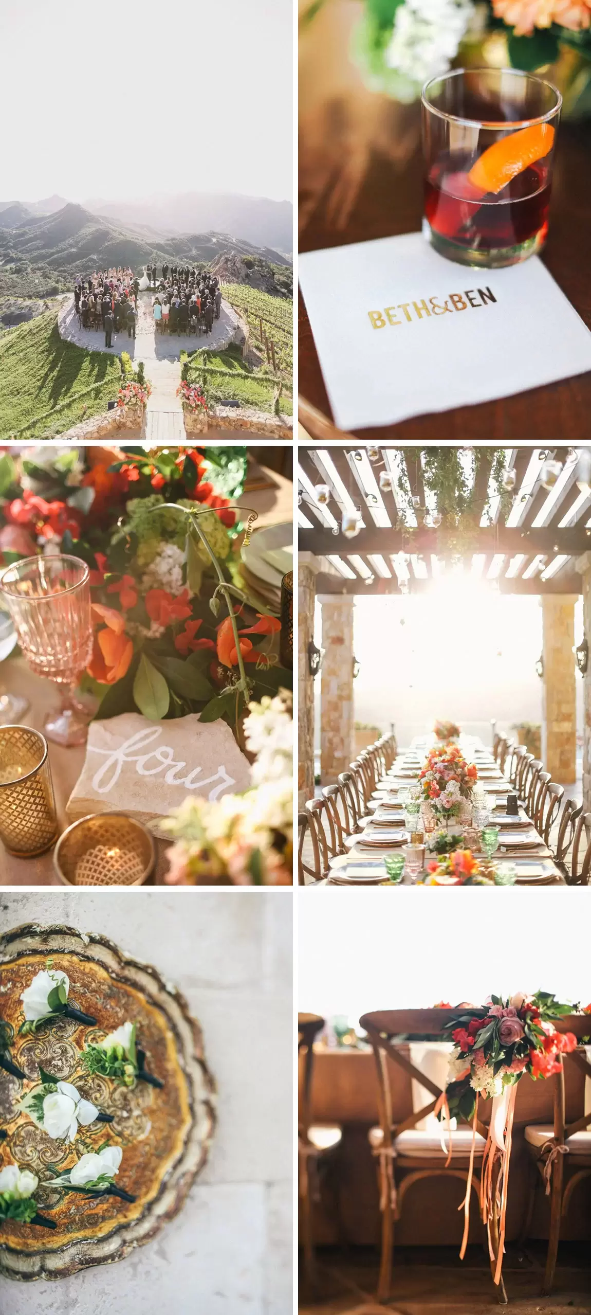 Malibu destination wedding with personalized cocktail napkins