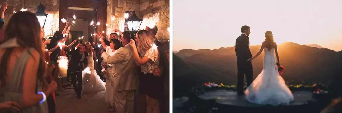 malibu wedding sparkler sendoff