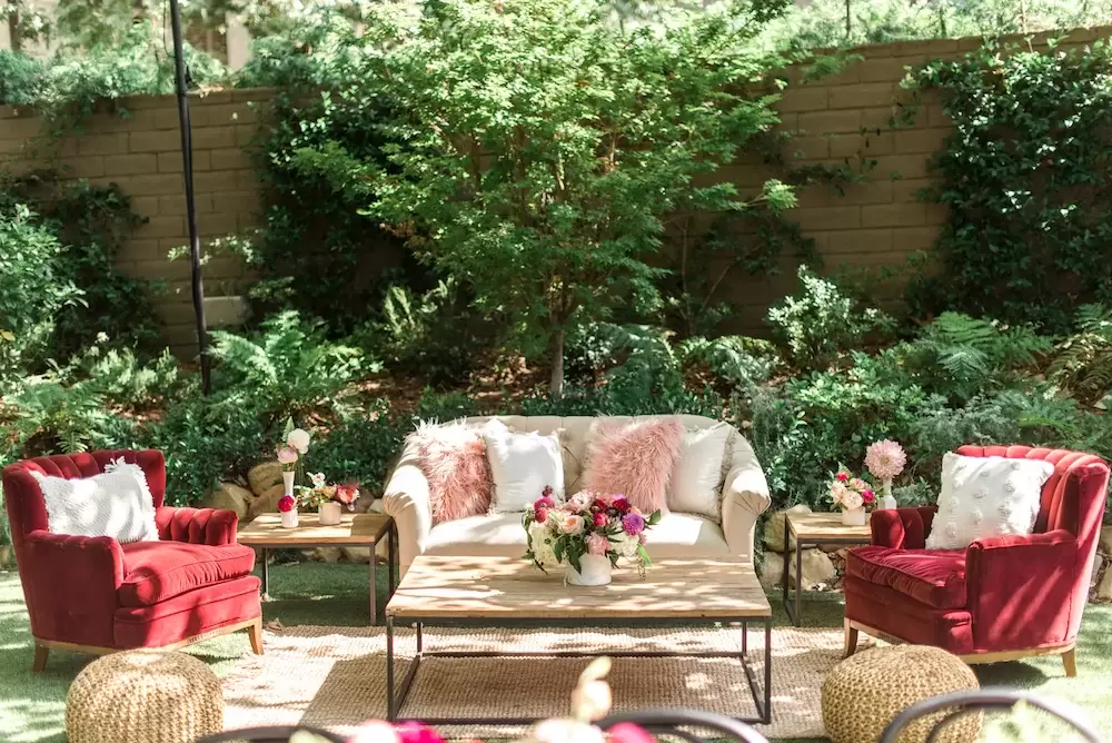 back yard shades of pink baby shower