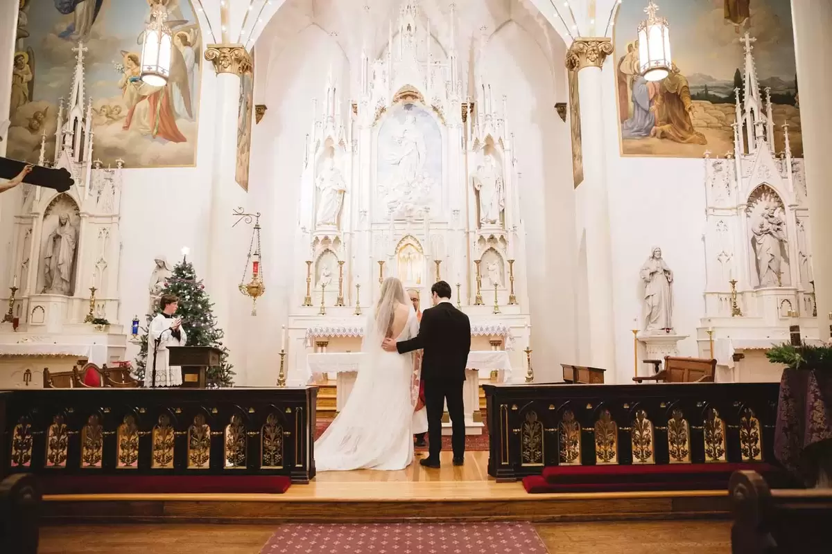 winter church wedding