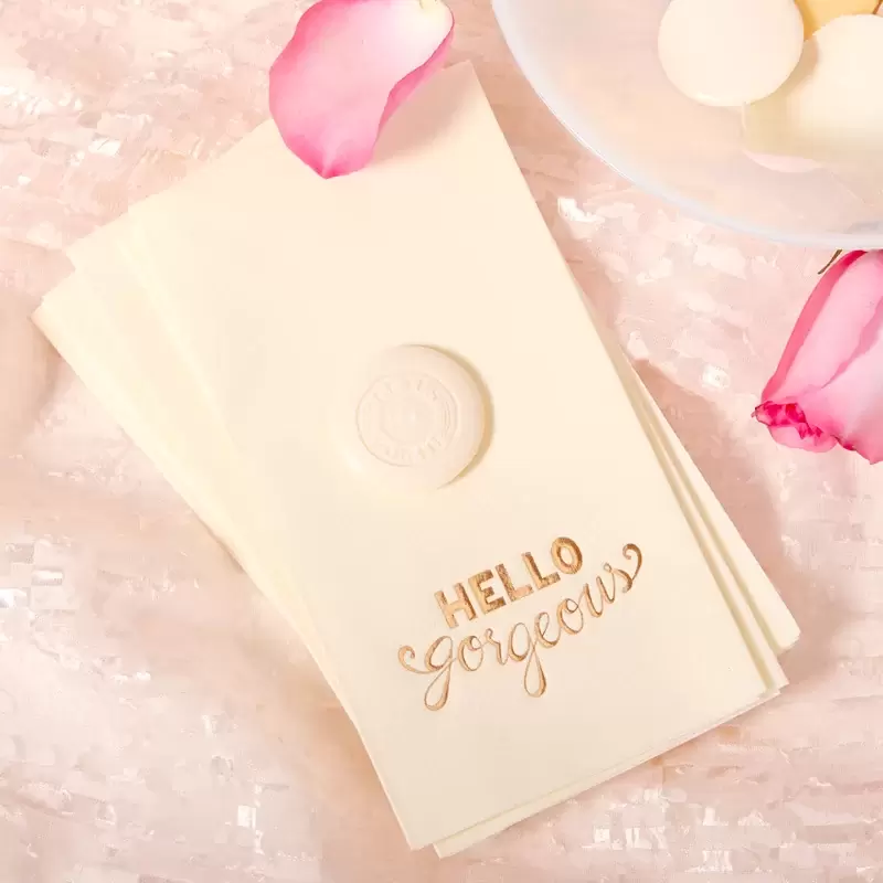 personalized hello gorgeous guest towel napkins