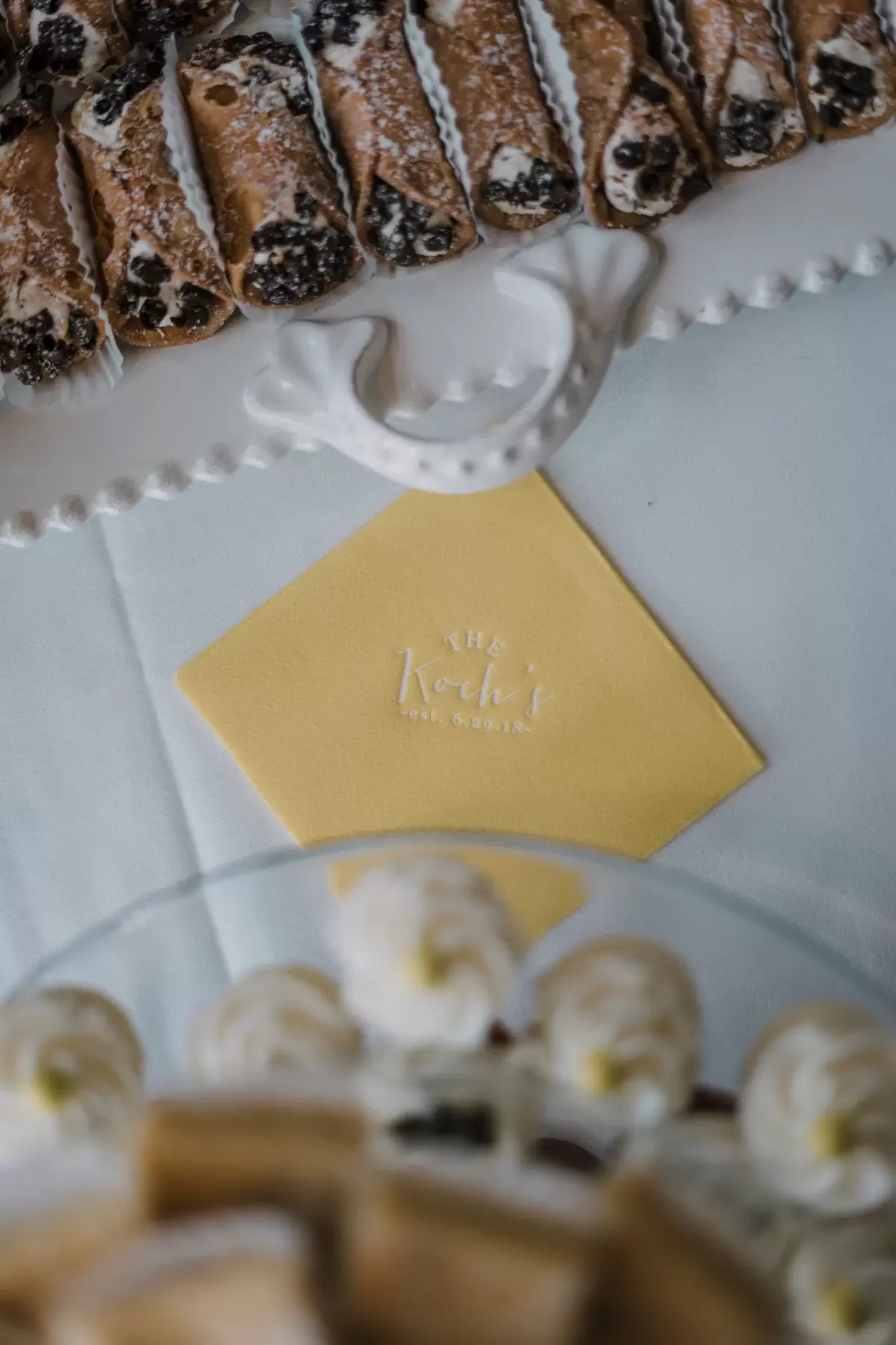 personalized cocktail napkin for spring bridal shower