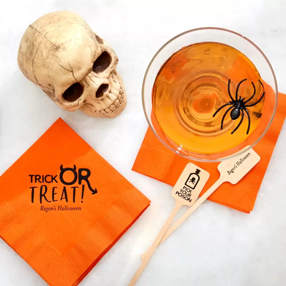 personalized halloween cocktail napkins