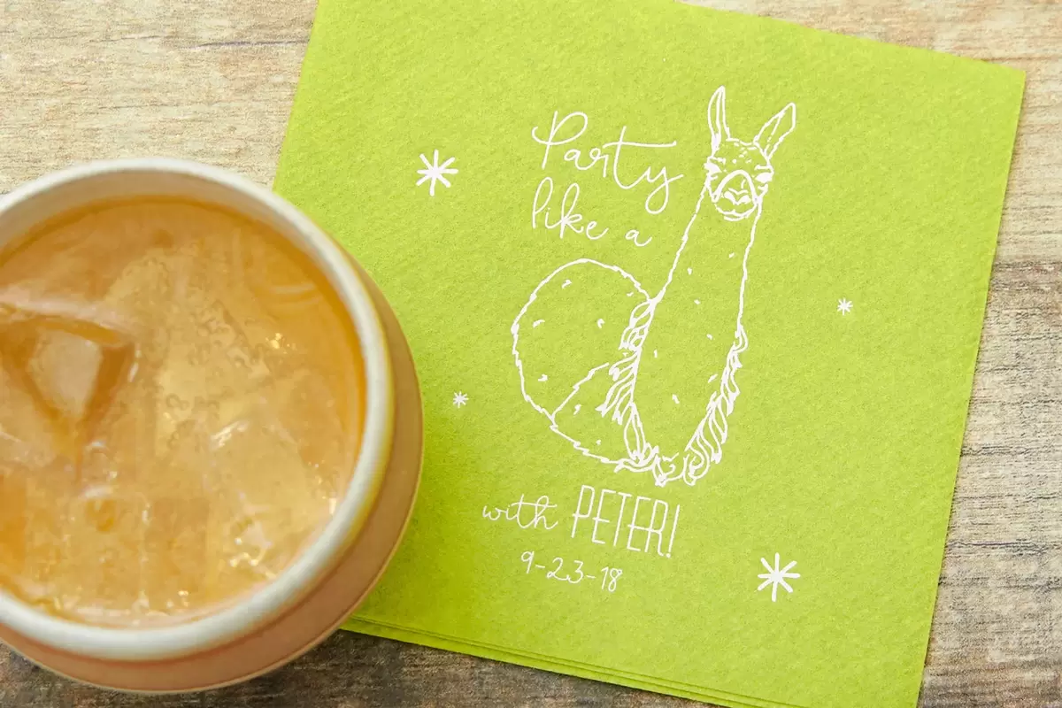personalized kid birthday cocktail napkin