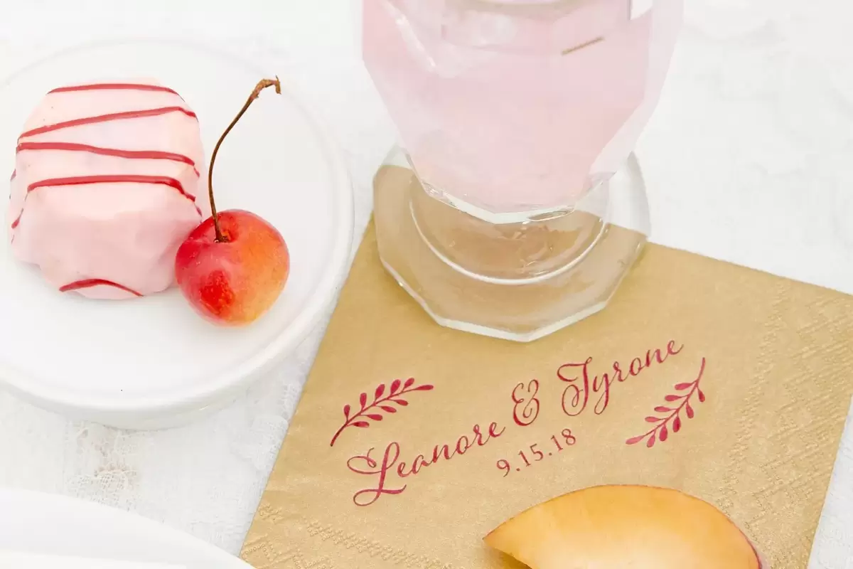 shimmer wedding cocktail napkins