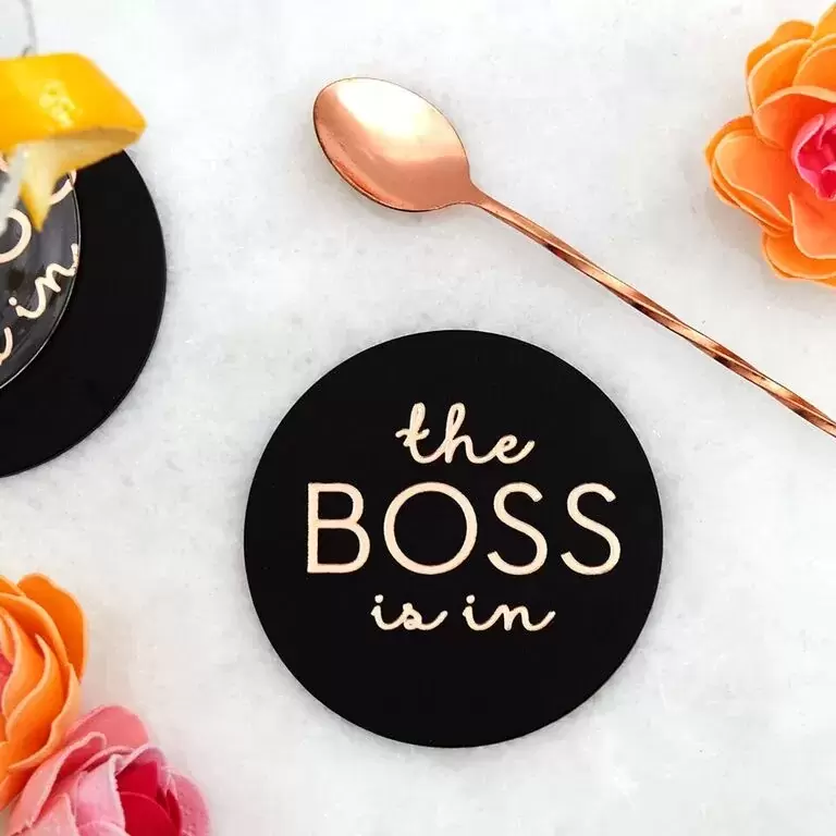 custom leather coaster