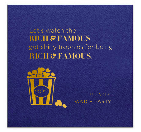 Awards Show Watch Party Custom Cocktail Napkin Design