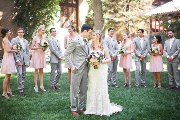 Blushing Color Palette Wedding Party Photo