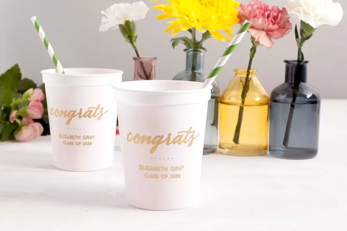 personalized stadium cups for your graduation party
