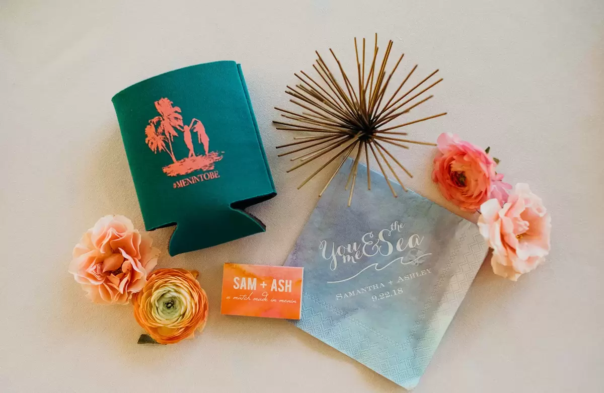 Beachy Chic Malibu Wedding custom accessories