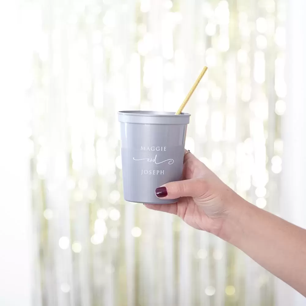 customized Stacked and Swirled wedding cups