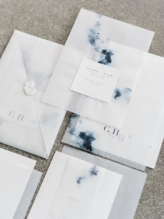 custom wedding invitations on vellum paper