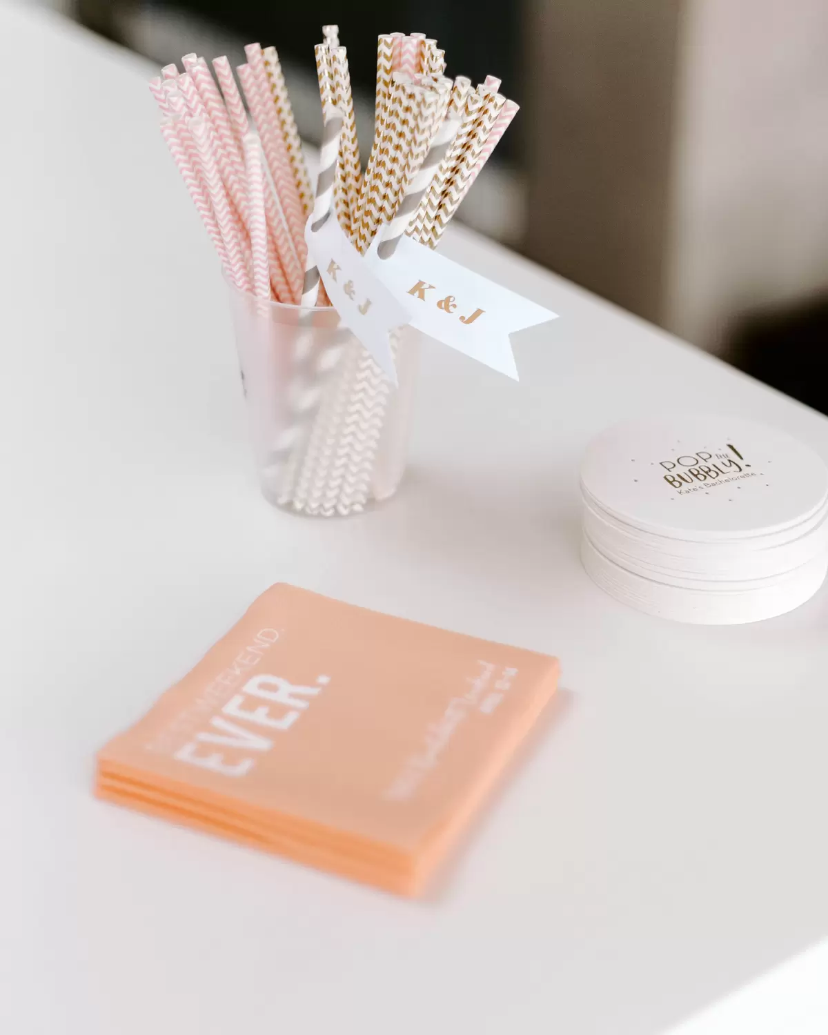 coral bachelorette party accessories