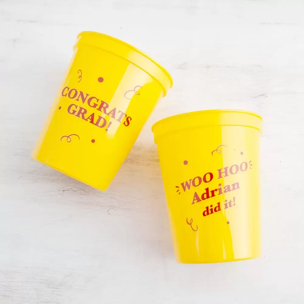 personalized graduation party favor stadium cups