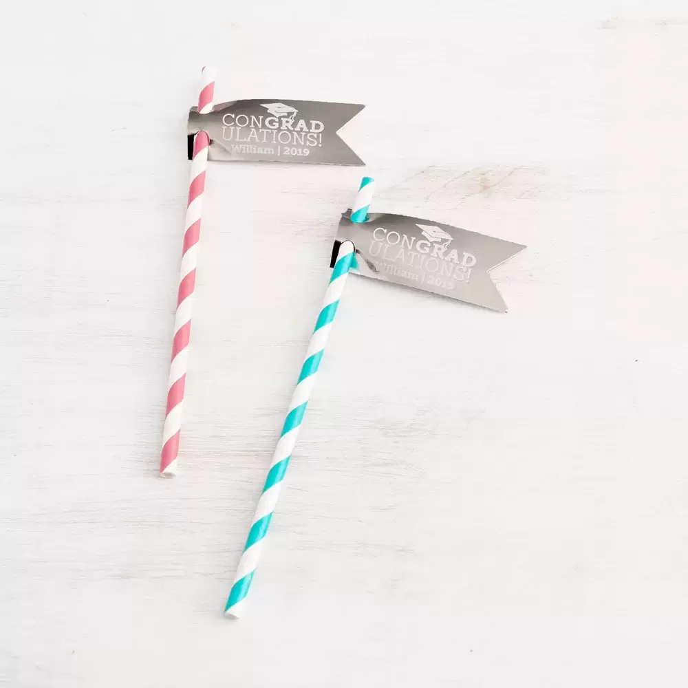 personalized graduation straw tags