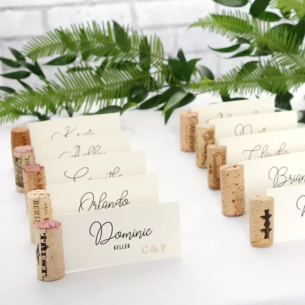 custom DIY cork place card holders