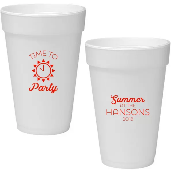 personalized styrofoam cups for summer hosting