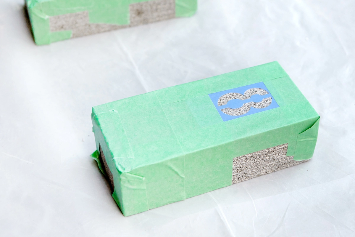DIY Brick Wedding Table Number In Process
