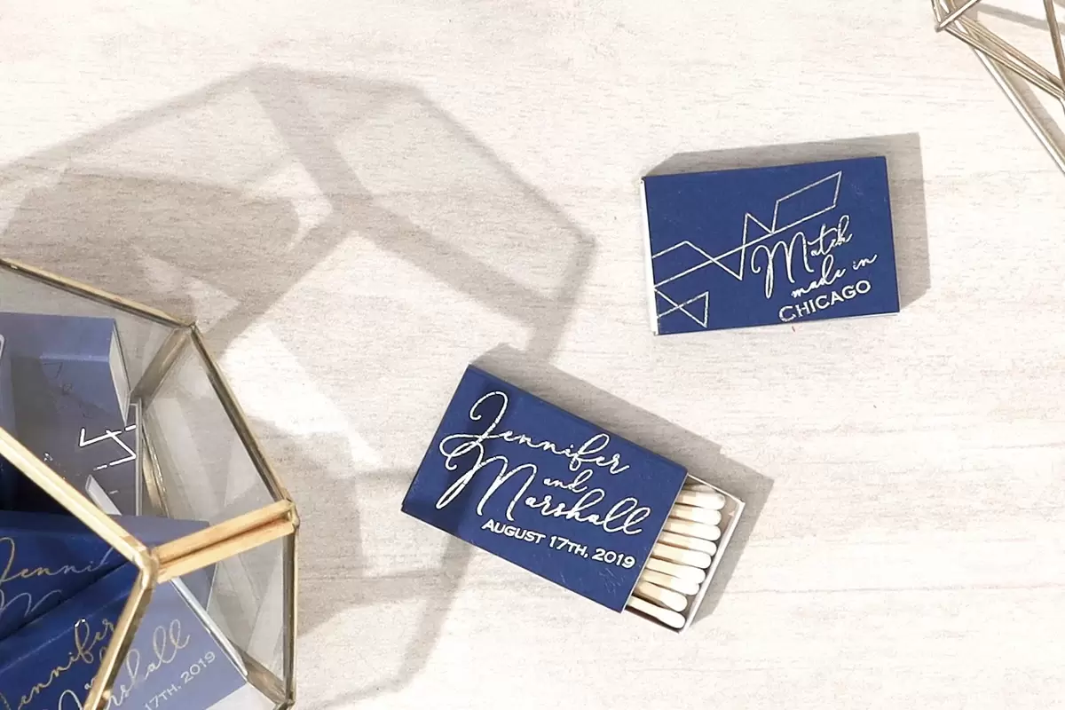 personalized geometric wedding matches