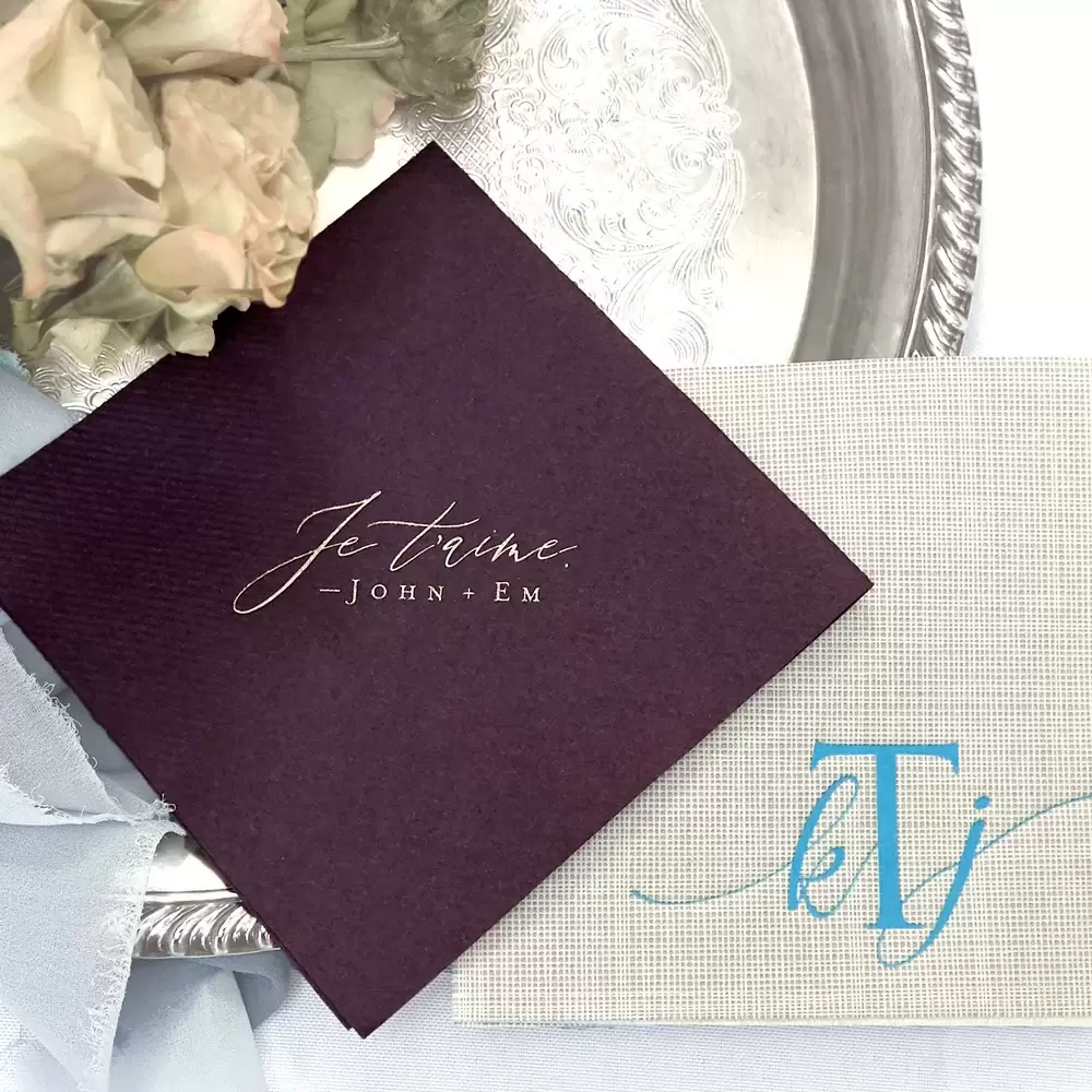 personalized fall boho wedding napkins 