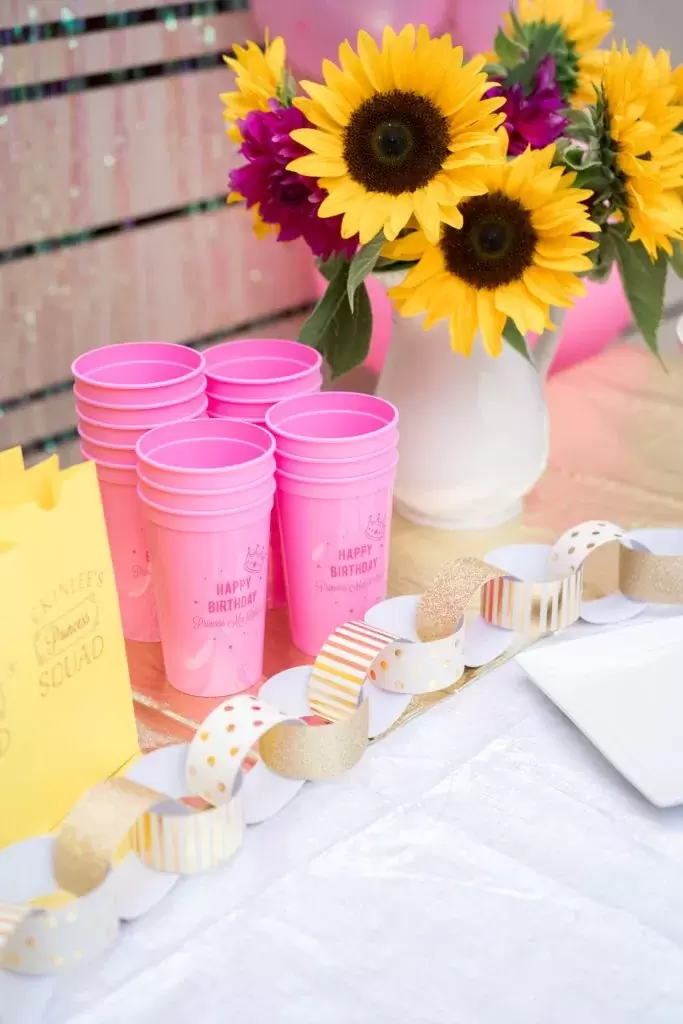 personalized stadium cups for princess party
