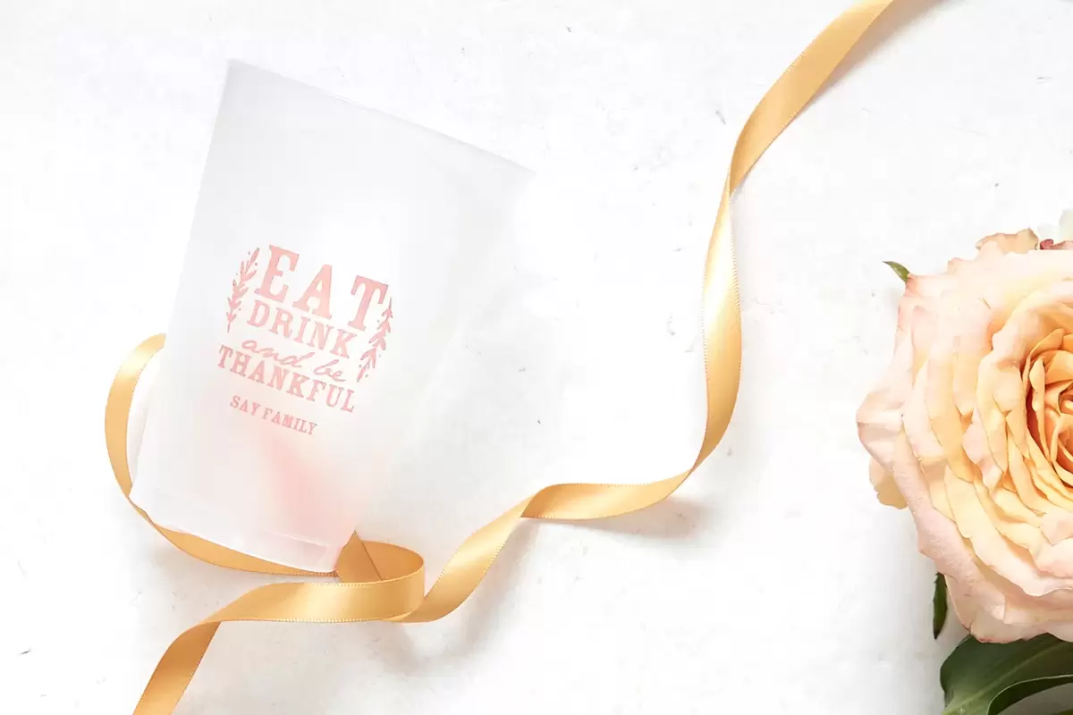 custom designed Thanksgiving cups for your holiday gathering