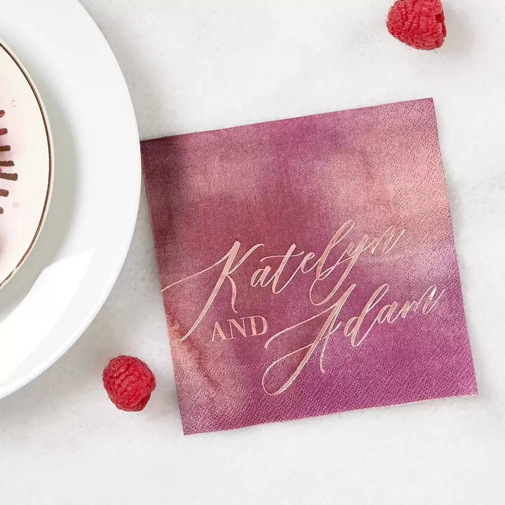 Gorgeous watercolor wedding napkins for your 2020 wedding