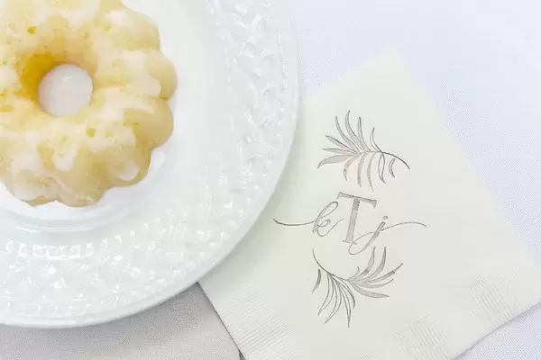 custom designed monogram wedding napkins for your 2020 wedding reception