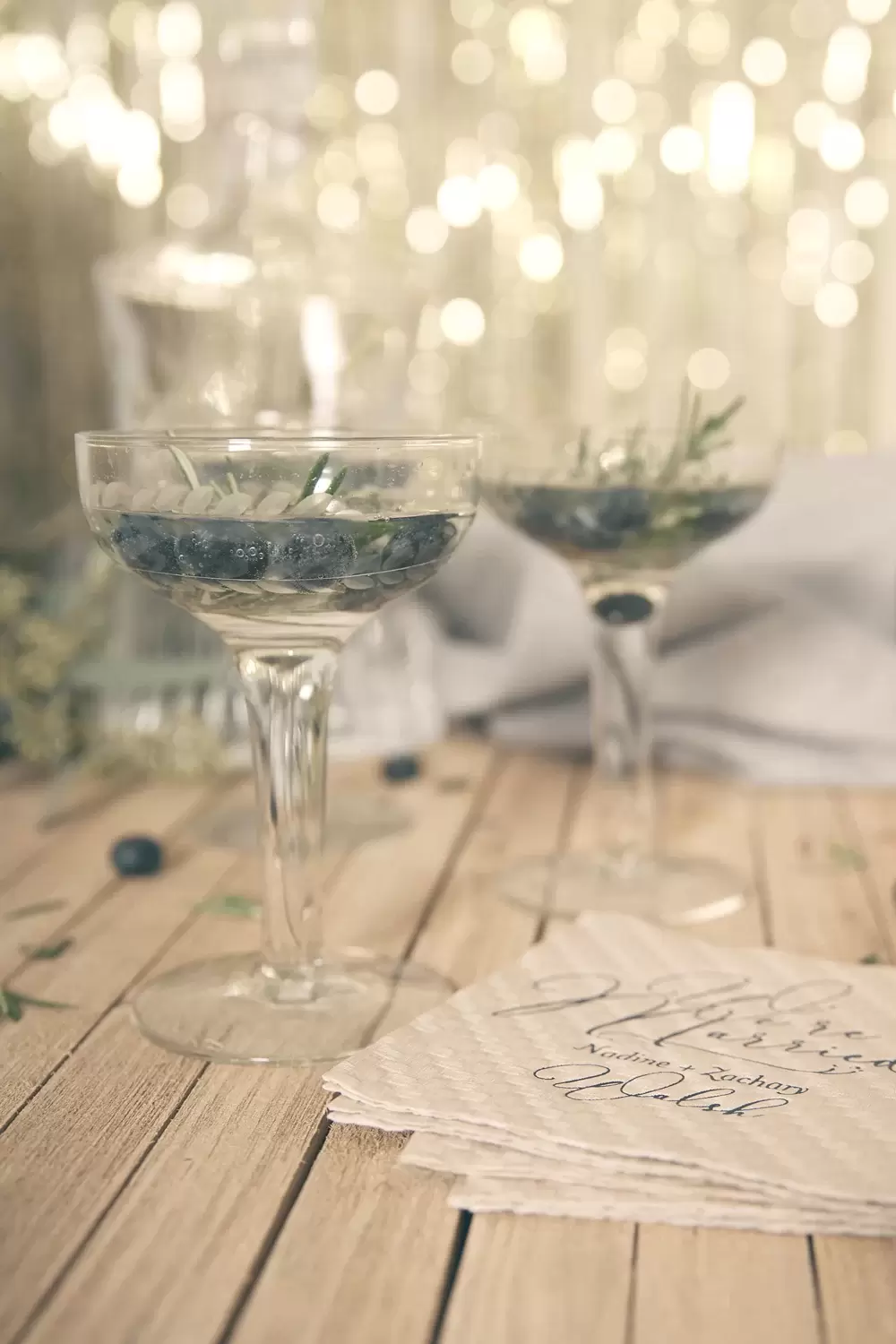 blueberry lemon vodka spritzer dazzles when served at your "Something Blue" wedding
