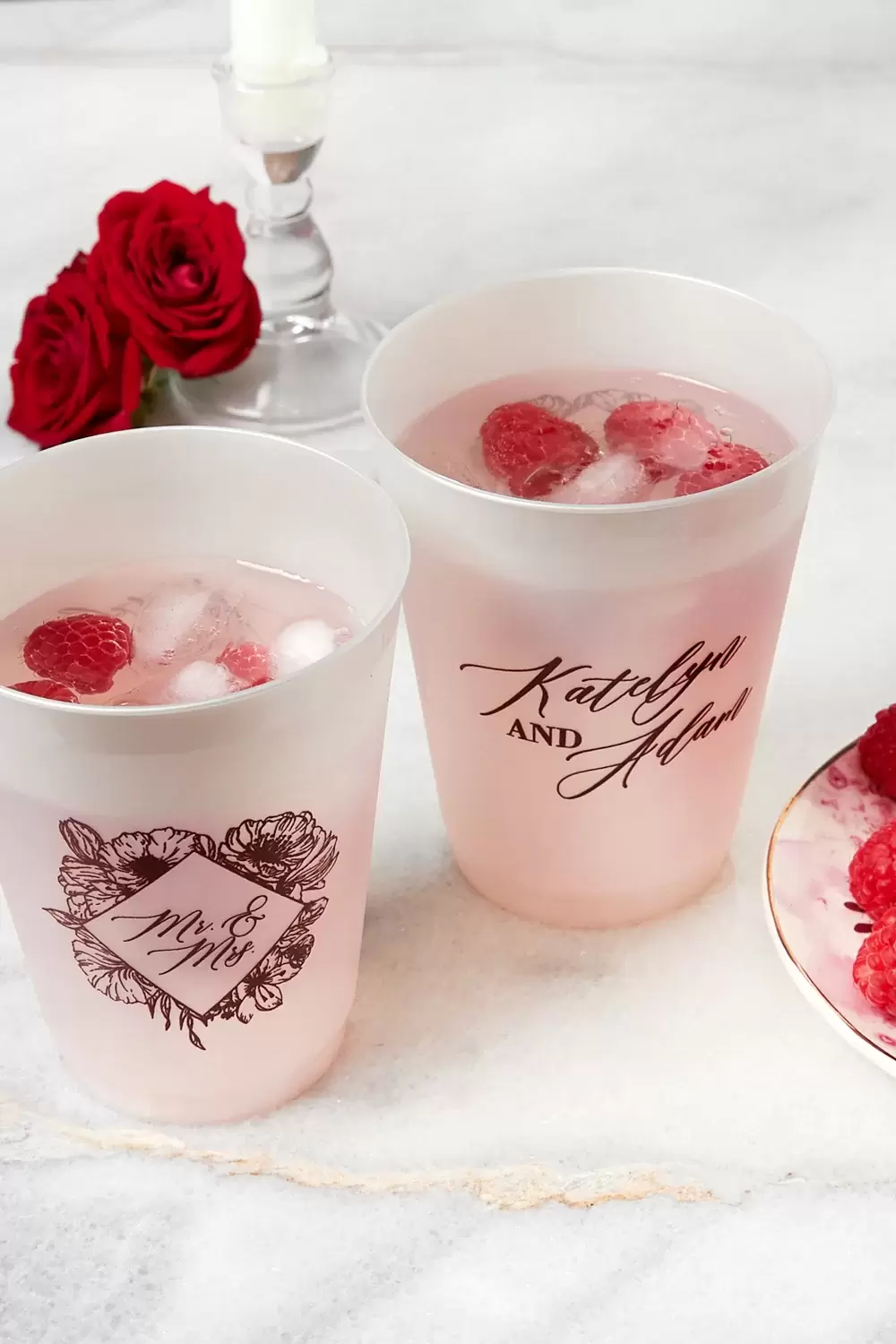 extend your floral focus to your signature cocktails with For Your Party frost flex cups