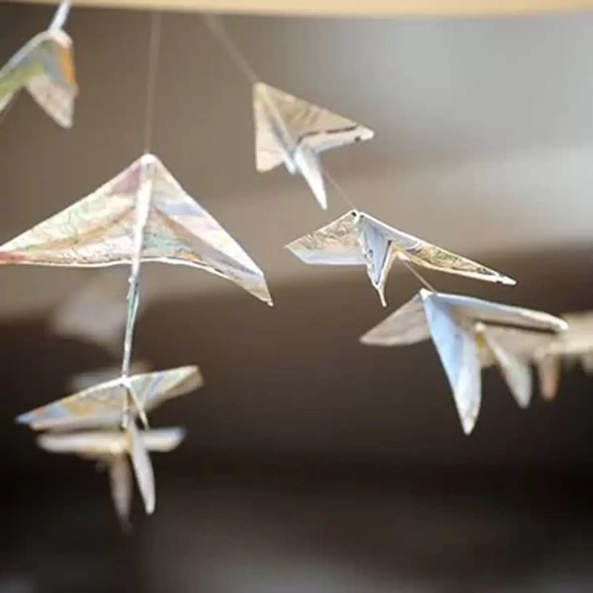 Paper Airplane Garland made with Maps