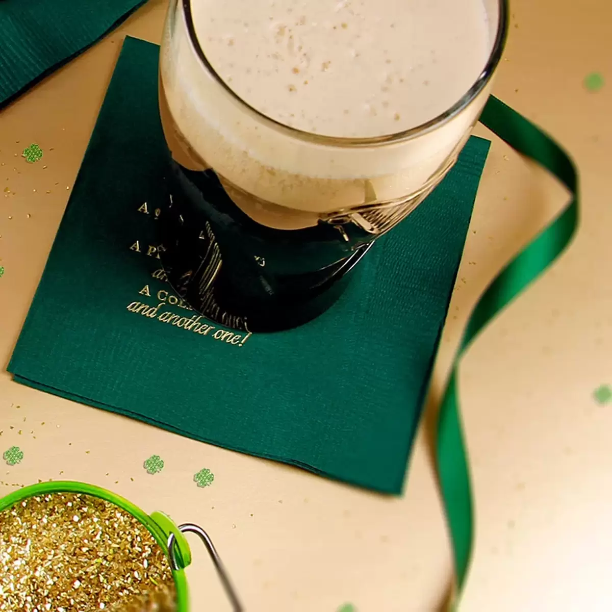 Guinness with Personalized Cocktail Napkin for St. Patrick's Day