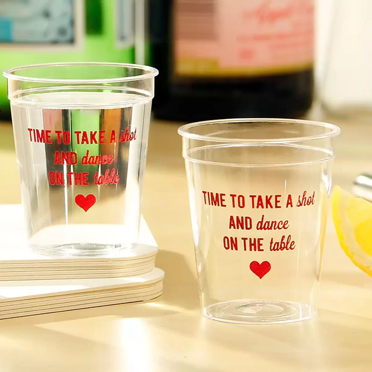 Lemon Drop Shots in Customized Shot Glasses