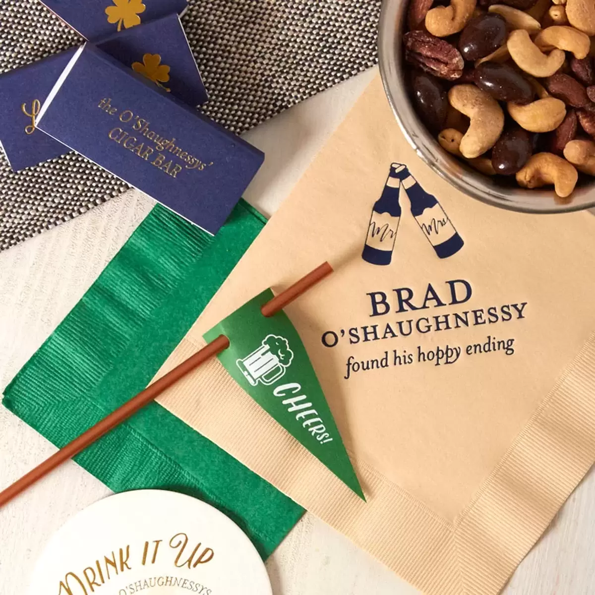st. patrick's day themed cocktail napkins
