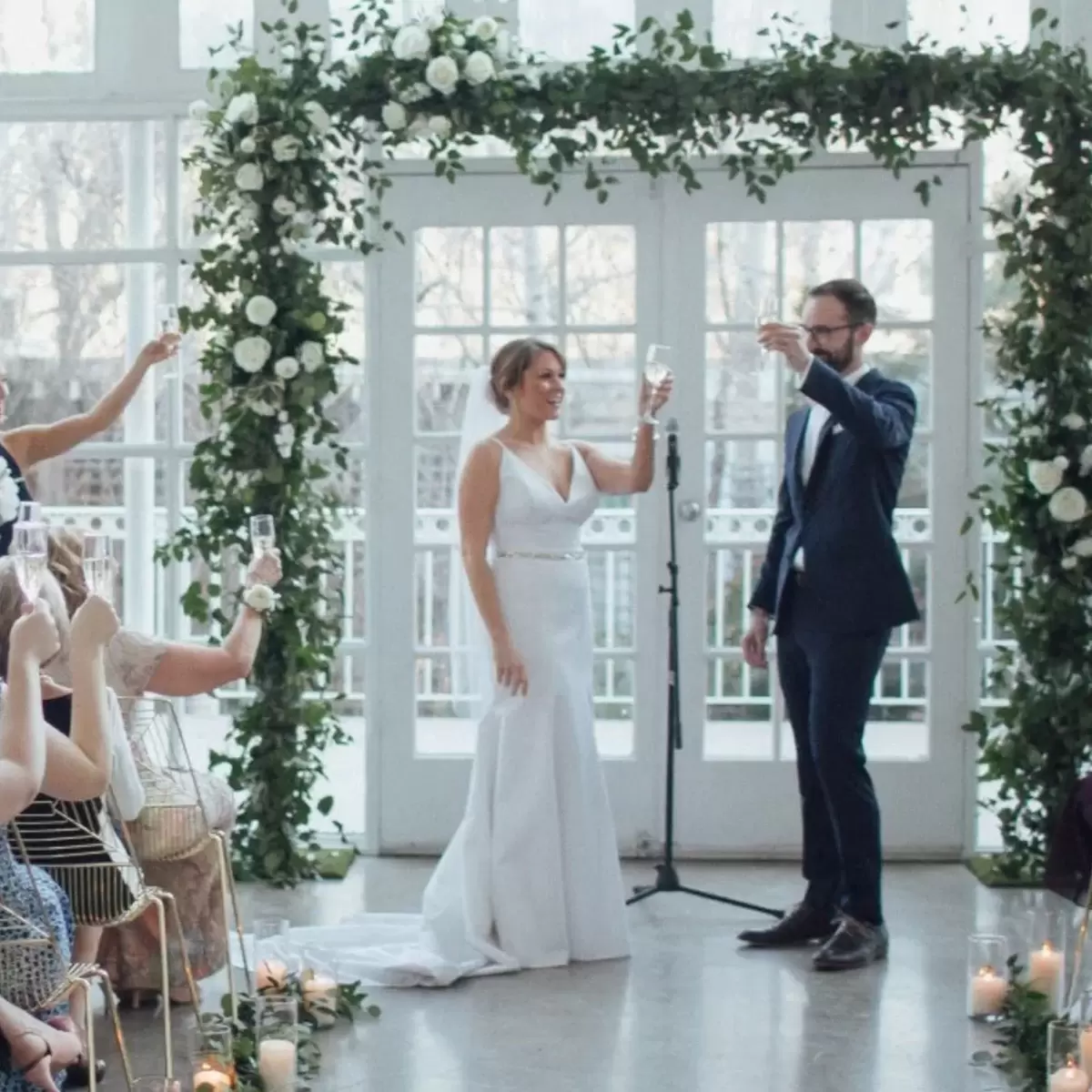 Elegant Geometric, White & Gold Real Wedding