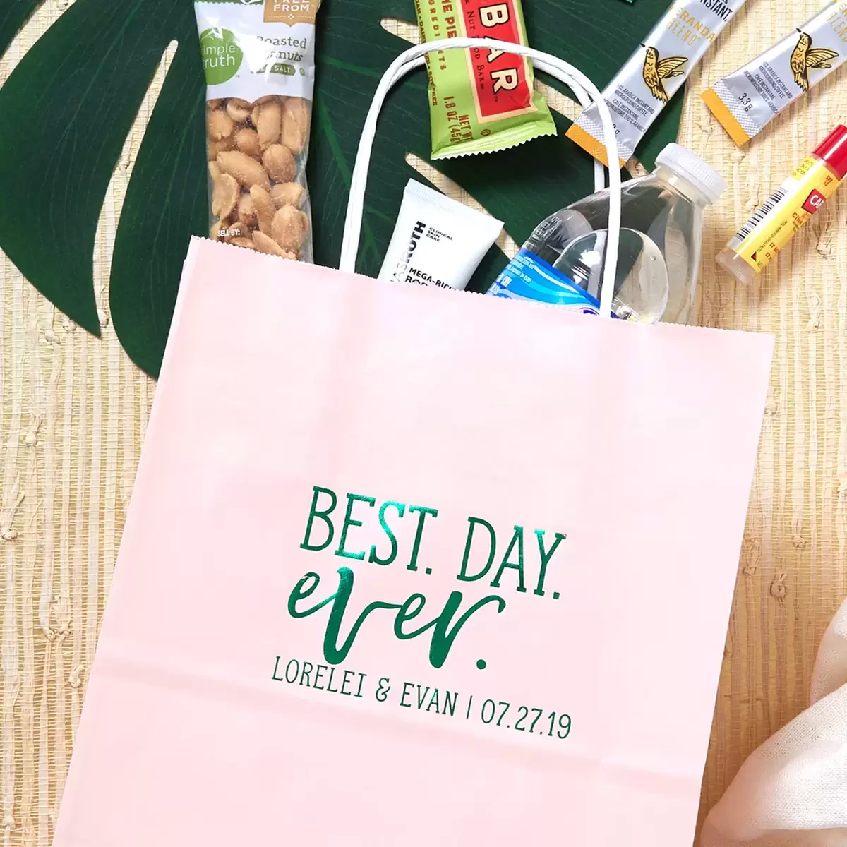 personalized trendy pop wedding welcome bag