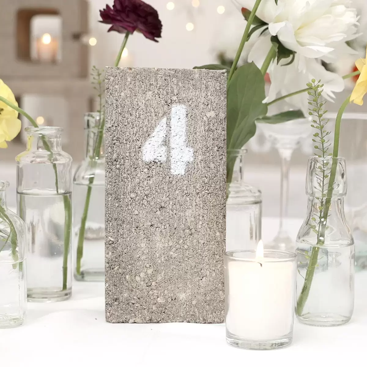 easy but fabulous brick wedding table number DIY