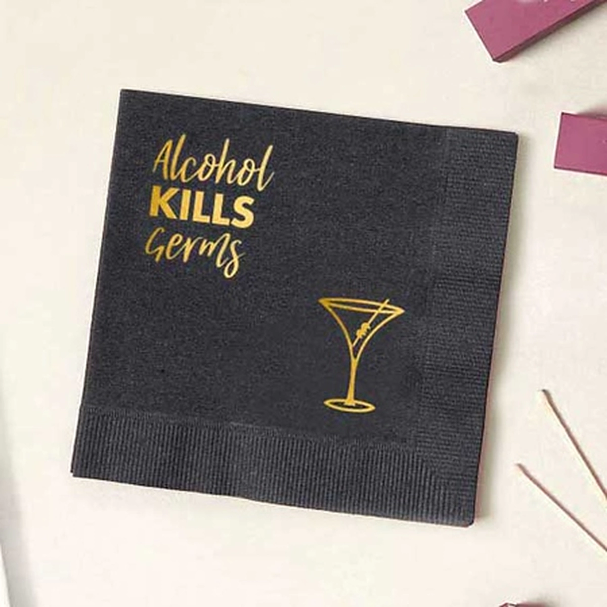 personalize your home bar with custom napkins from For Your Party