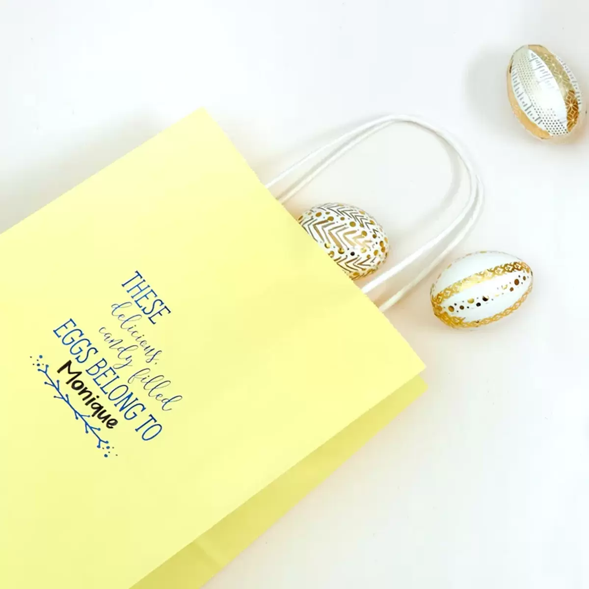 create custom Easter egg hunt bags from For Your Party